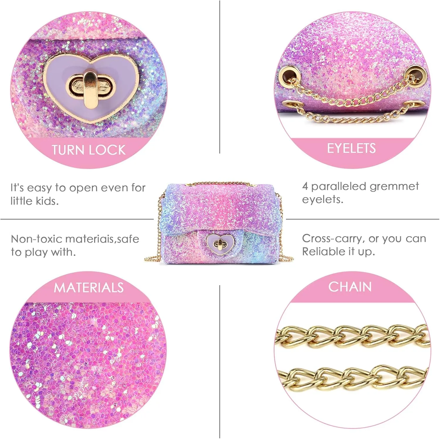 mibasies Kids Purse Toddler Gifts for Little Girls Crossbody Purses Presents