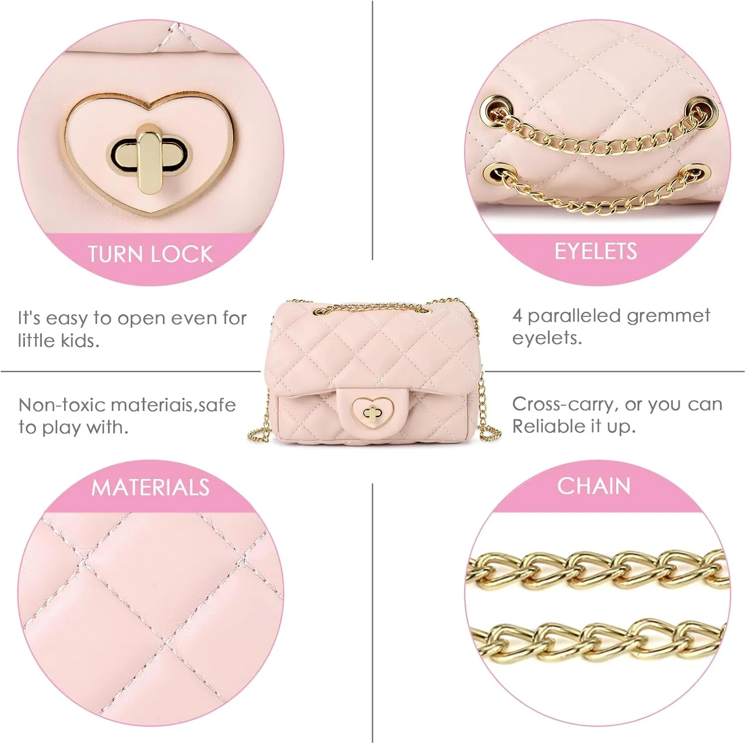 mibasies Kids Purse Toddler Gifts for Little Girls Crossbody Purses Presents