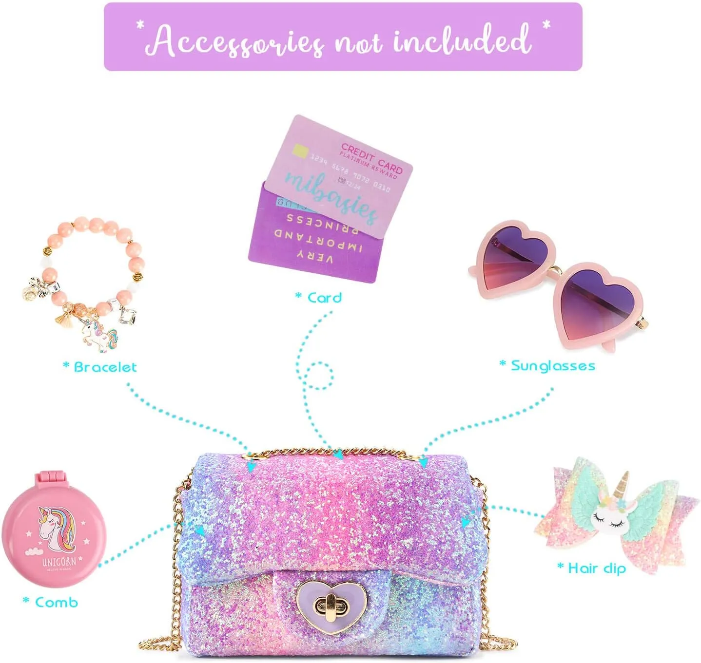 mibasies Kids Purse Toddler Gifts for Little Girls Crossbody Purses Presents