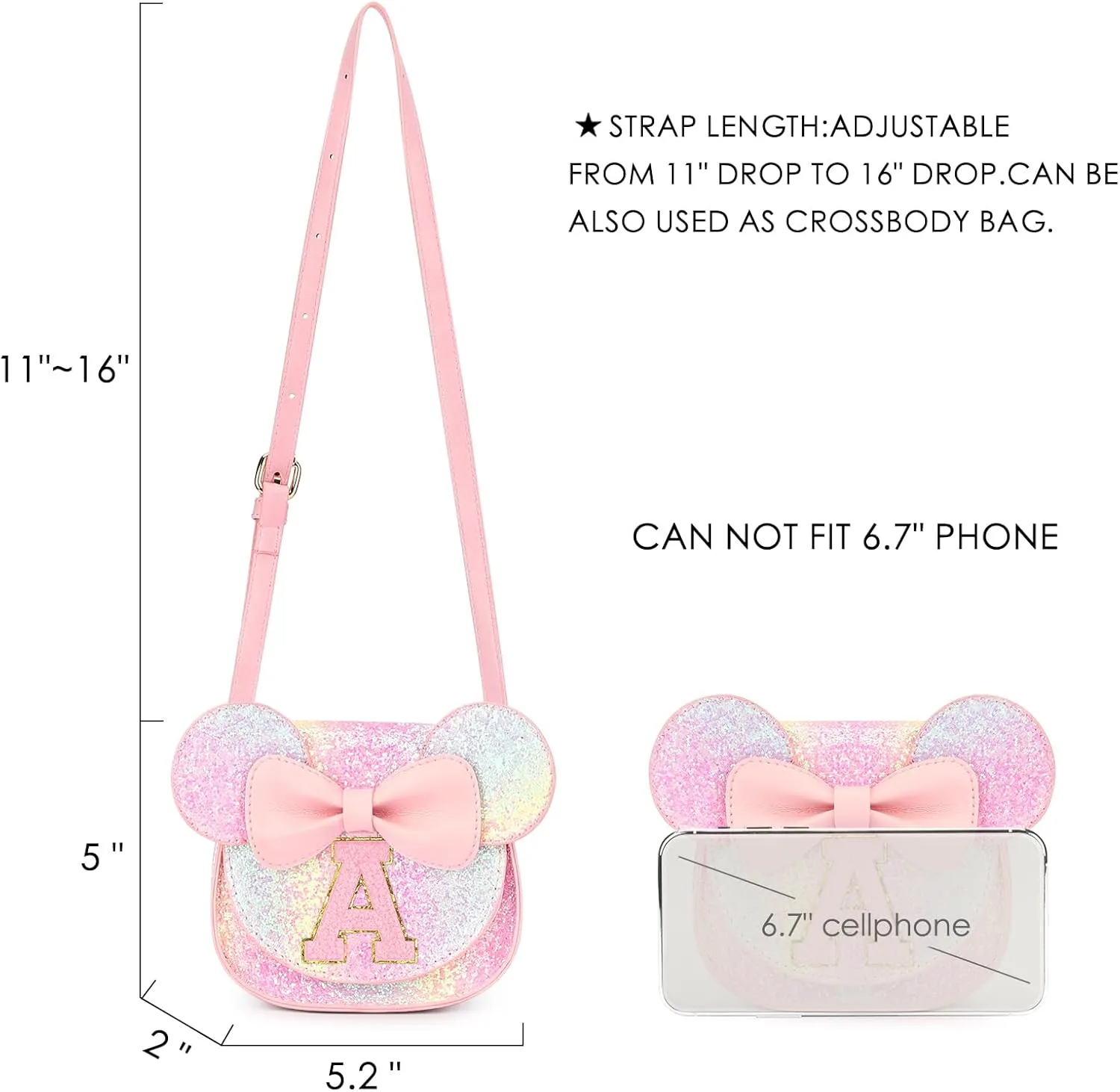 mibasies Toddler Purse Gifts for Girls: 3 Year Old Girl Gifts - Mini Mouse Toys for 2 Year Old Girl Purse Pink Set