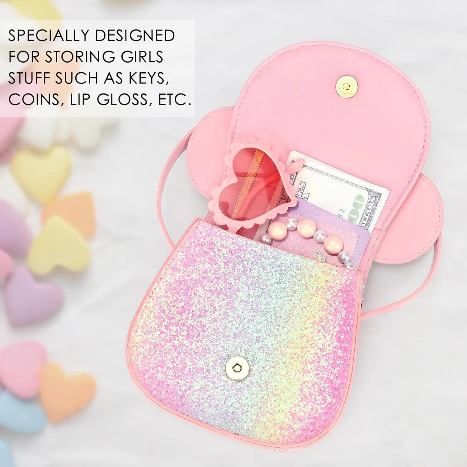 mibasies Toddler Purse Gifts for Girls: 3 Year Old Girl Gifts - Mini Mouse Toys for 2 Year Old Girl Purse Pink Set