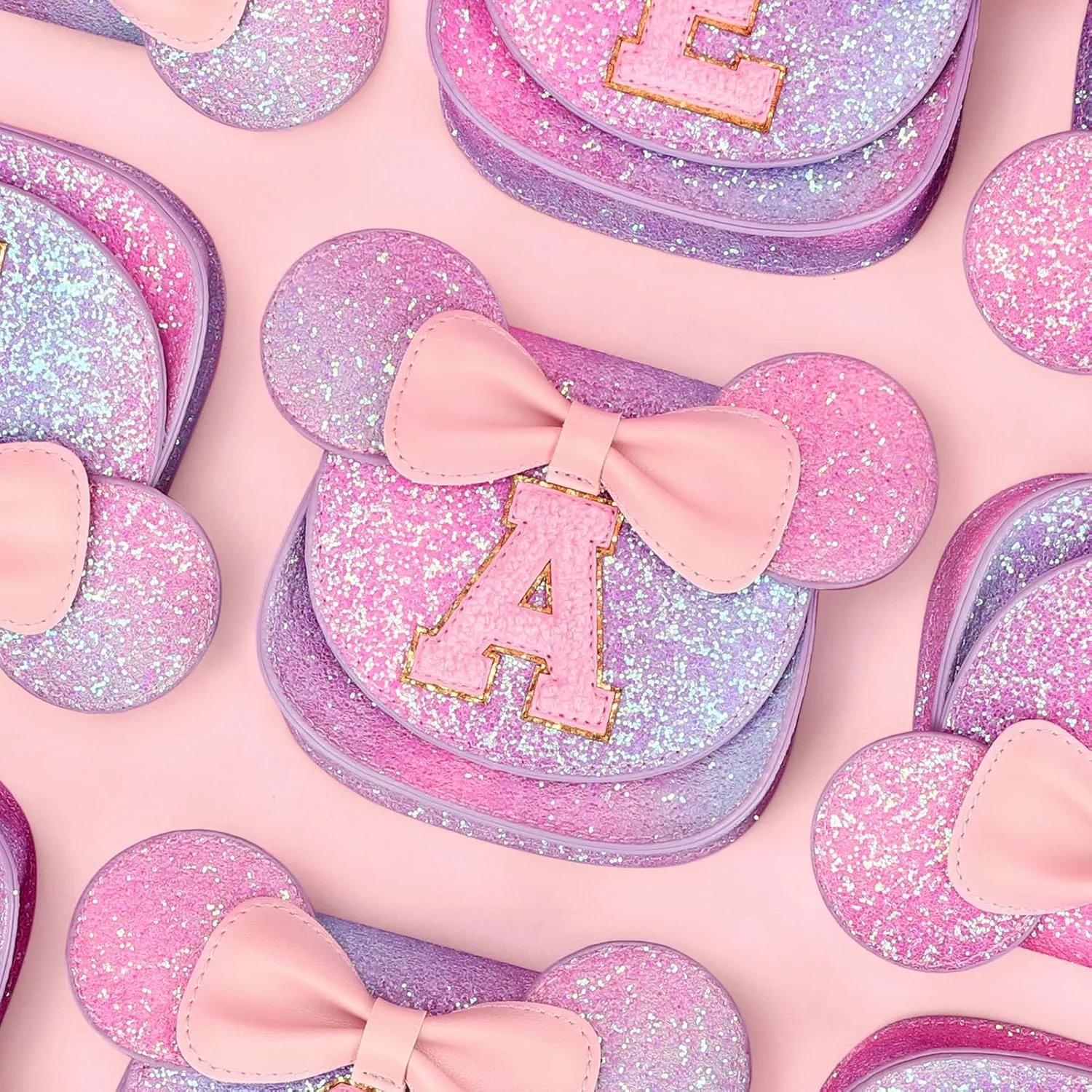 mibasies Toddler Purse Girl Gifts: Birthday Gifts for Girls 3-8 Mini Mouse Ears Bow Purse (Purple Rainbow 1 S)