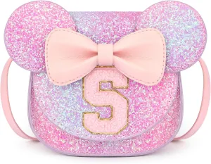 mibasies Toddler Purse Girl Gifts: Birthday Gifts for Girls 3-8 Mini Mouse Ears Bow Purse (Purple Rainbow 1 S)