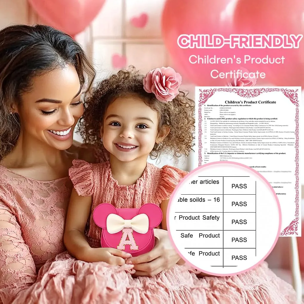 mibasies Toddler Purse Girl Gifts: Little Kids Gifts - Birthday Gifts for Girls 3-8 Mini Mouse Ears Bow Purse Hot Pink S