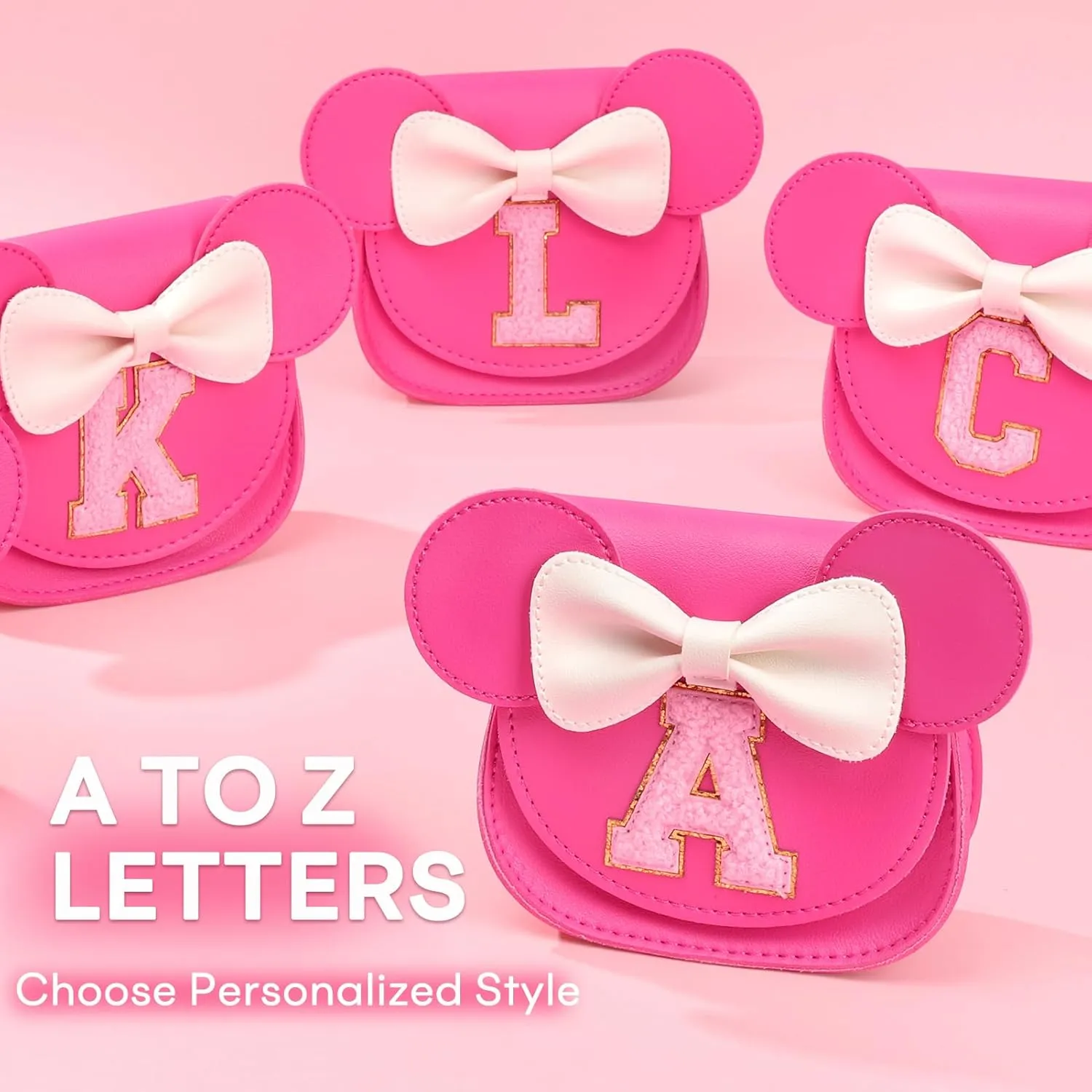 mibasies Toddler Purse Girl Gifts: Little Kids Gifts - Birthday Gifts for Girls 3-8 Mini Mouse Ears Bow Purse Hot Pink S