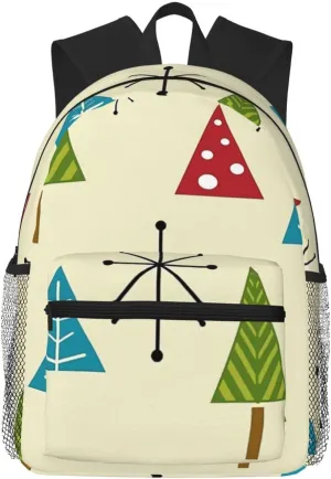 Mid Century Modern Christmas Trees Lightweight Packable Backpack Travel Casual Hiking Daypack Foldable Backpack For Men Women