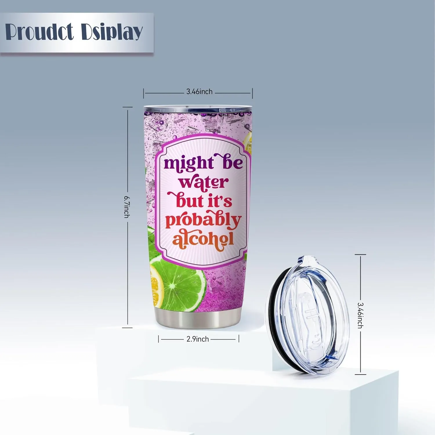 Might Be Water But It's Probably Alcohol,Probably Not Just Water Tumbler – 20oz Insulated Stainless Steel Travel Cup, Funny Mug for Women,Friends,Office, Birthday or Office Humor Gift,1 Pcs