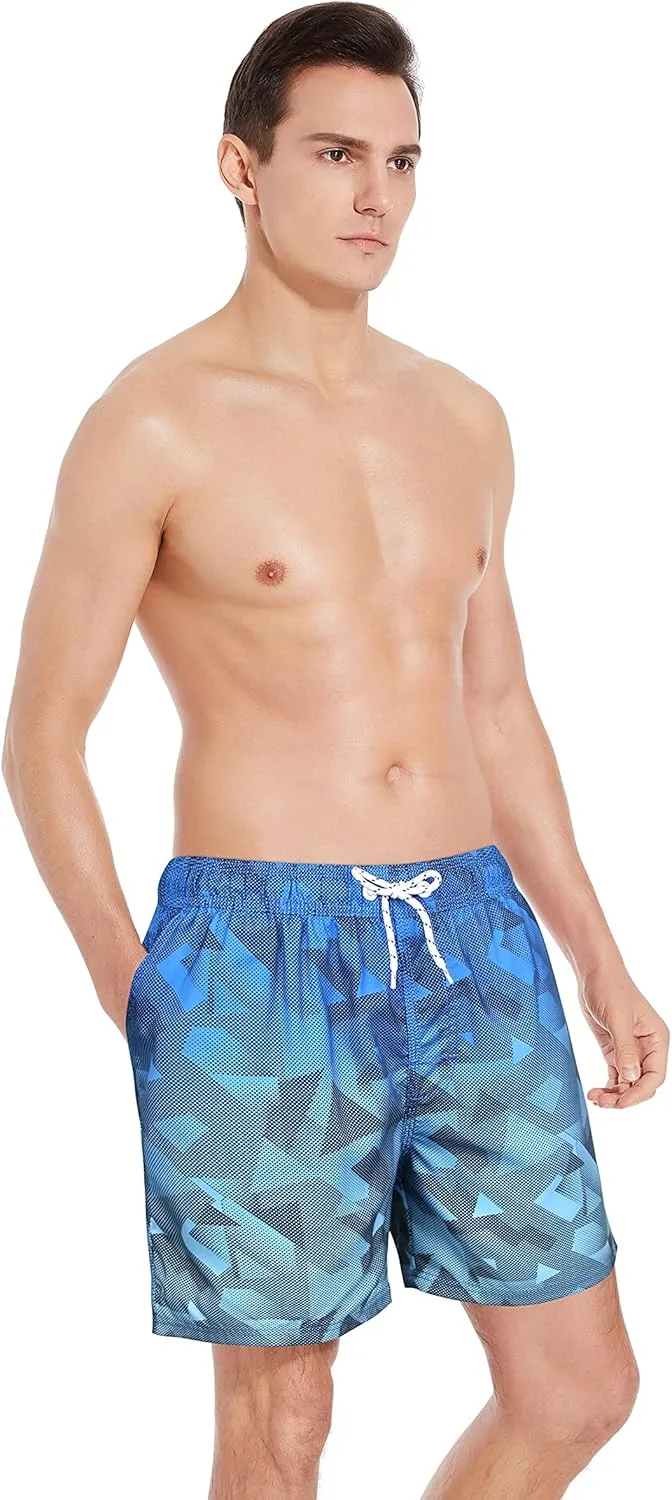 MILANKERR 5.5 inch Mens Swim Trunks with Compression Liner,Mens Bathing Suit Quick Dry Stretch Swimming Trunks