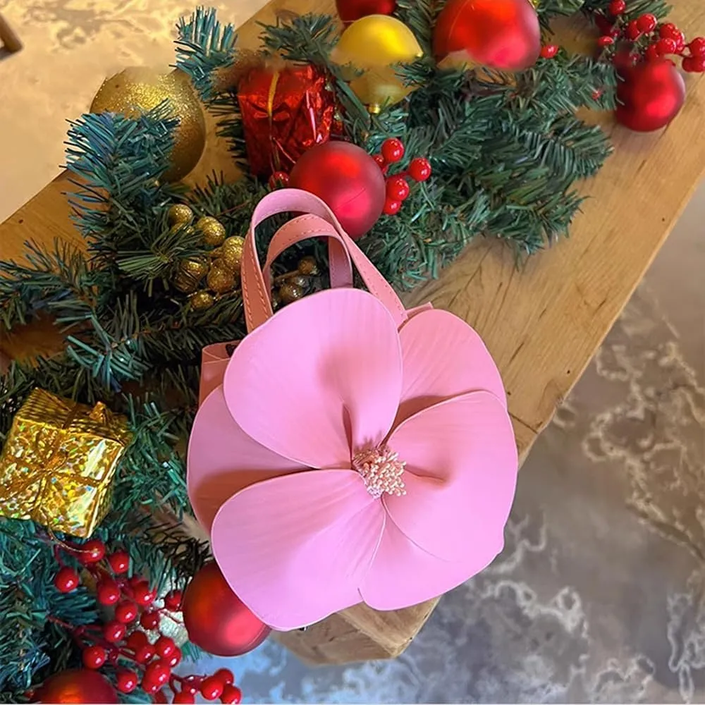 Mini Flower Evening Purse Floral Clutch Purses for Women PU Leather Evening Handbag with Chain Wedding Party Prom