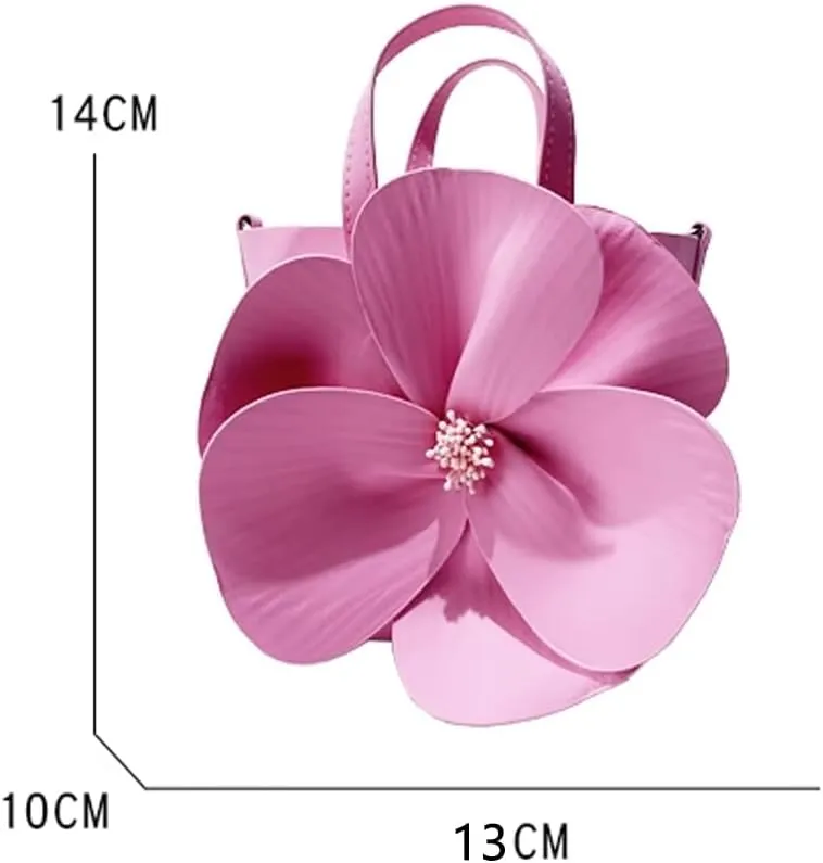 Mini Flower Evening Purse Floral Clutch Purses for Women PU Leather Evening Handbag with Chain Wedding Party Prom