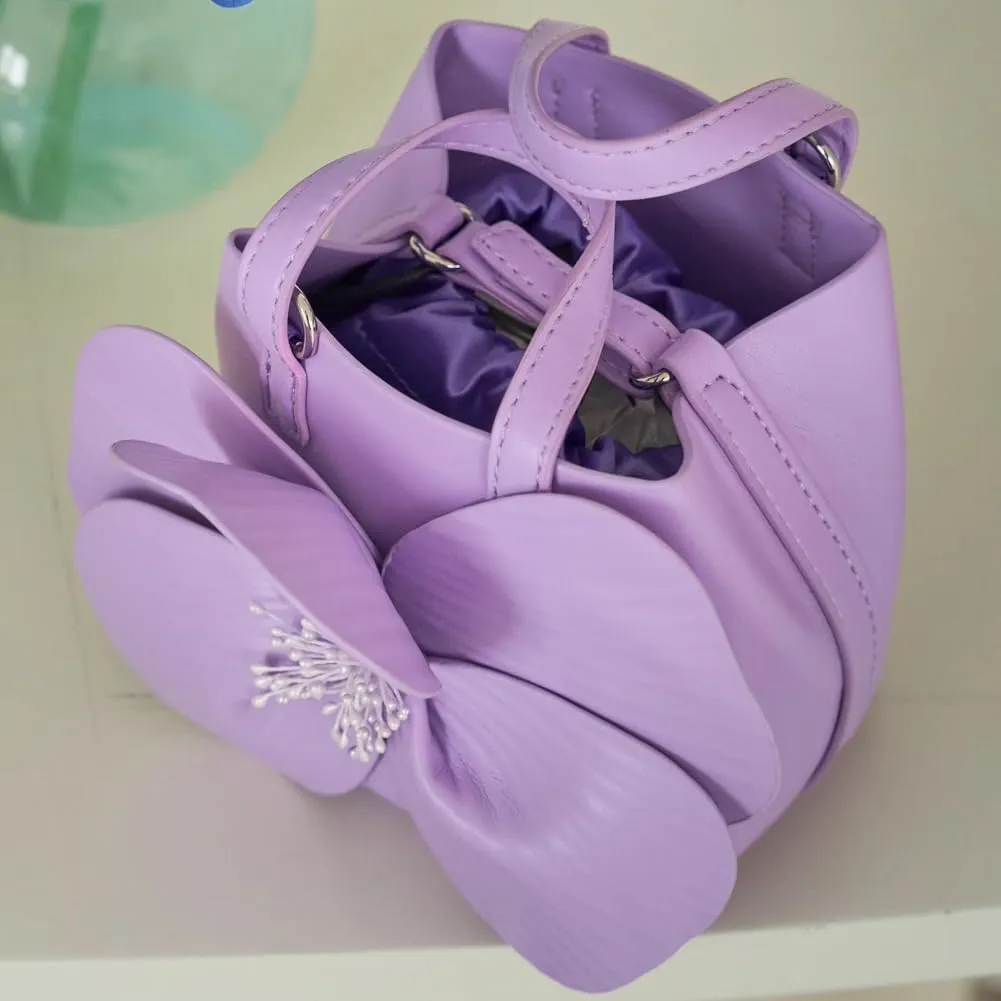 Mini Flower Evening Purse Floral Clutch Purses for Women PU Leather Evening Handbag with Chain Wedding Party Prom