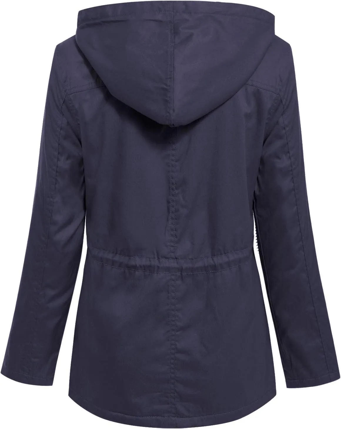 MixMatchy Women's Faux Fur Waist Drawstring Lightly Padded Utility Fashion Jacket Parka