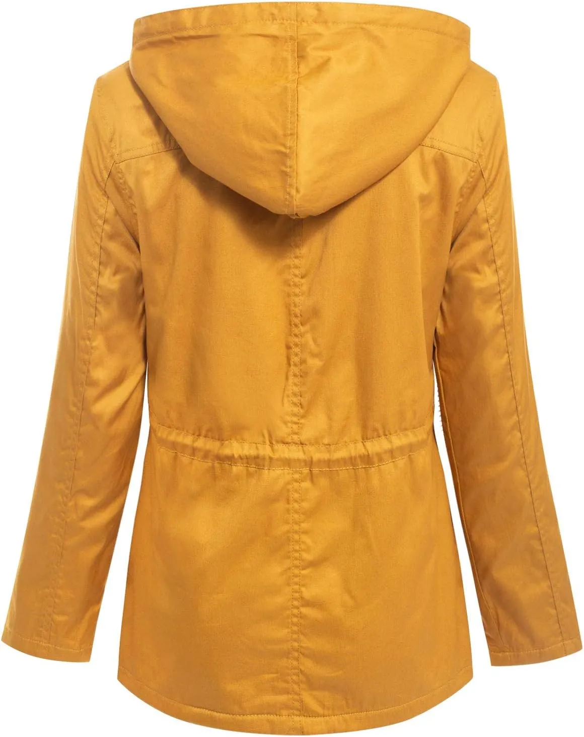 MixMatchy Women's Faux Fur Waist Drawstring Lightly Padded Utility Fashion Jacket Parka