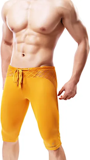 MIZOK Men's Soft Mesh Cool Dry Compression Yoga Workout Tight Shorts