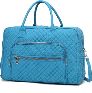 MKF Collection Travel Duffle Bag for Women, Quilted Cotton Large Fashion Weekender Carry-on Handbag by Mia K