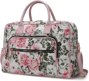 MKF Collection Travel Duffle Bag for Women, Quilted Cotton Large Fashion Weekender Carry-on Handbag by Mia K