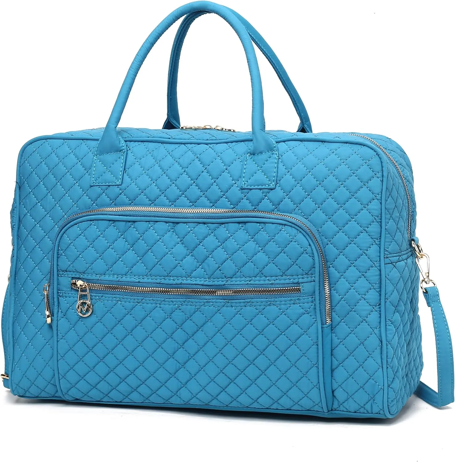 MKF Collection Travel Duffle Bag for Women, Quilted Cotton Large Fashion Weekender Carry-on Handbag by Mia K