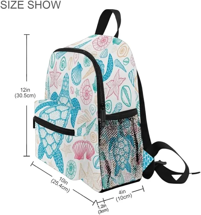 MNSRUU Kids' Backpack Blue Turtle Toddler Backpack Preschool Cute Bookbag Kawaii Travel Backpack for Boys Girls Age3-6