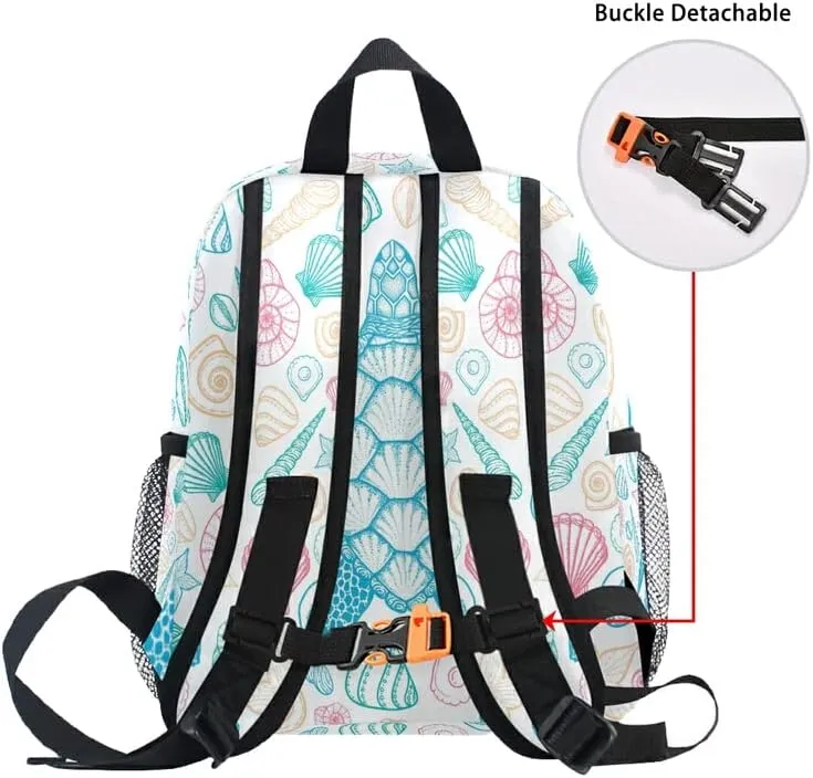 MNSRUU Kids' Backpack Blue Turtle Toddler Backpack Preschool Cute Bookbag Kawaii Travel Backpack for Boys Girls Age3-6
