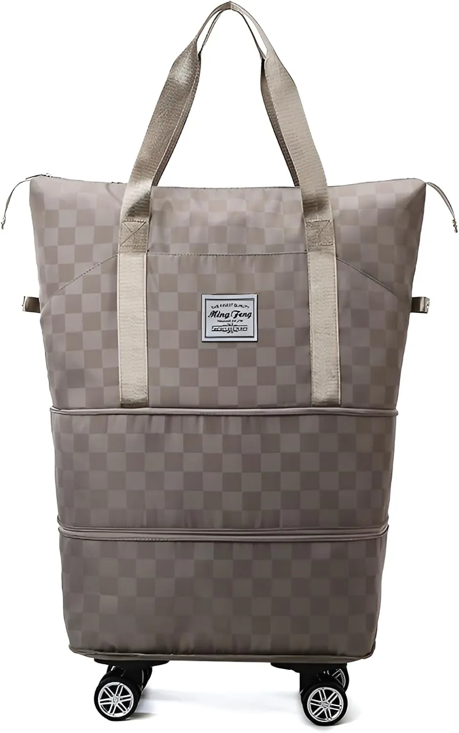 Mokcoliy]Women's Rolling Duffle Bag with Wheels,【Oxford Fabric Travel Luggage】 55L Carry-On w/Smooth Spinner Wheels, TSA-Friendly Weekend Bag for Airport Adventures, Water- & Tear-