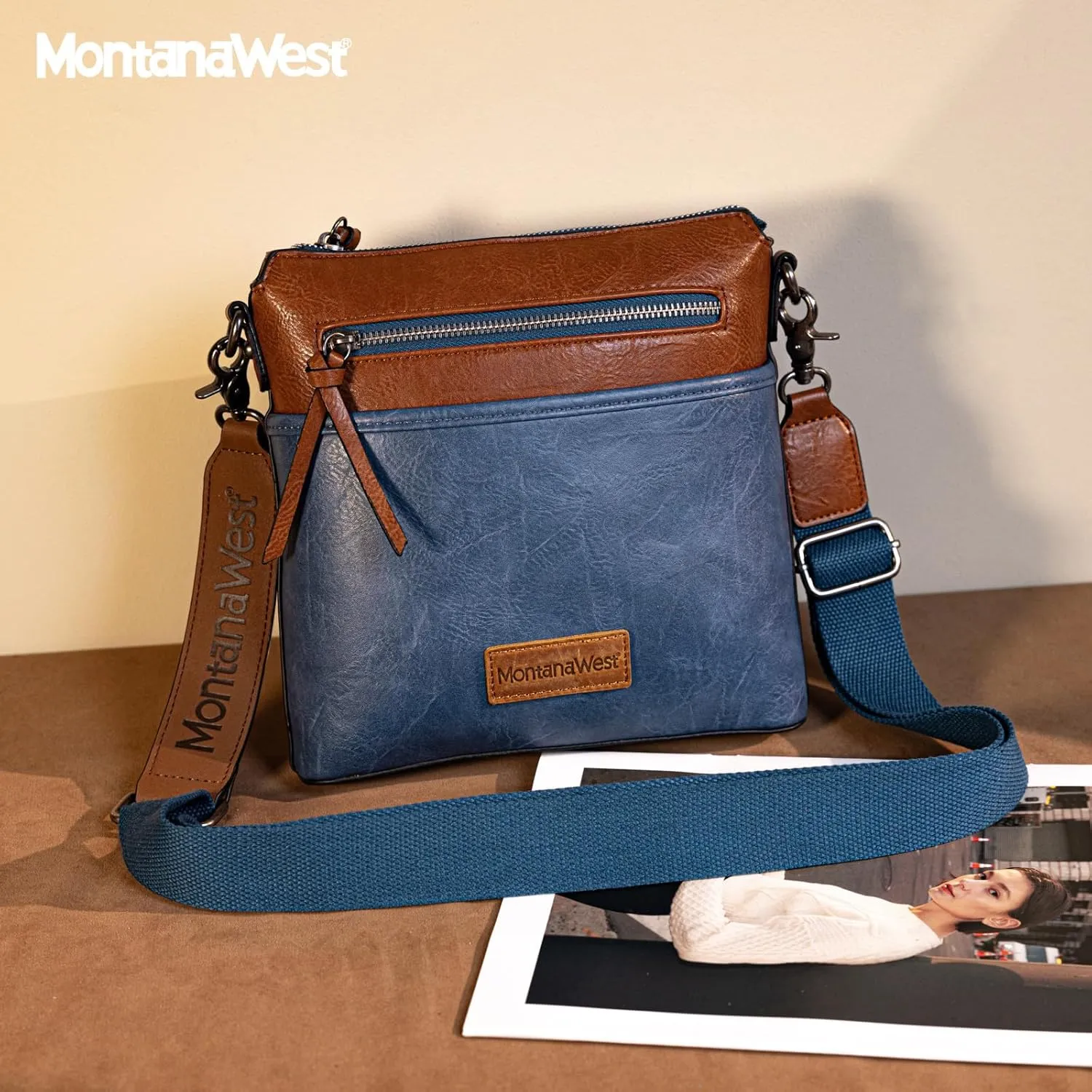 Montana West Crossbody Bag for Women Multi Pocket Cross Body Bag Purses with Guitar Strap