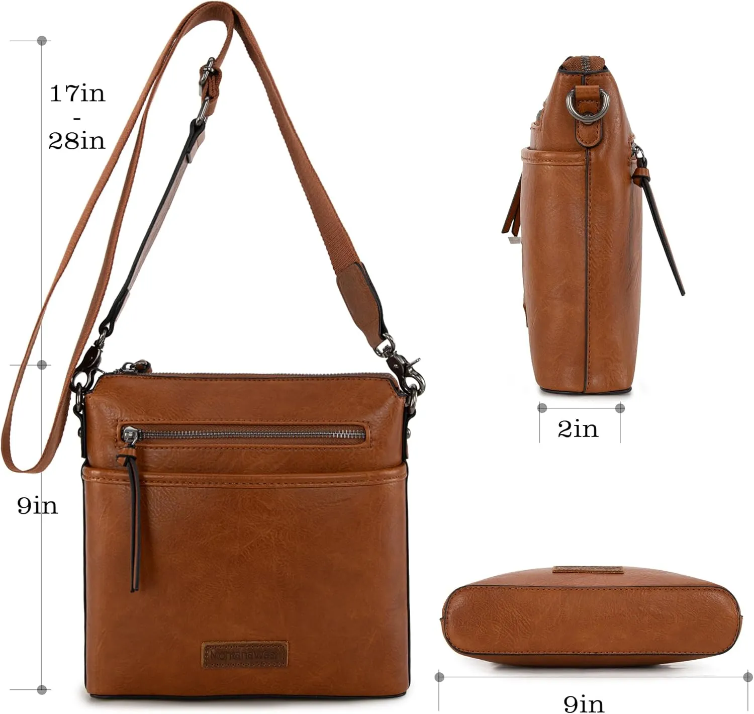Montana West Crossbody Bag for Women Multi Pocket Cross Body Bag Purses with Guitar Strap