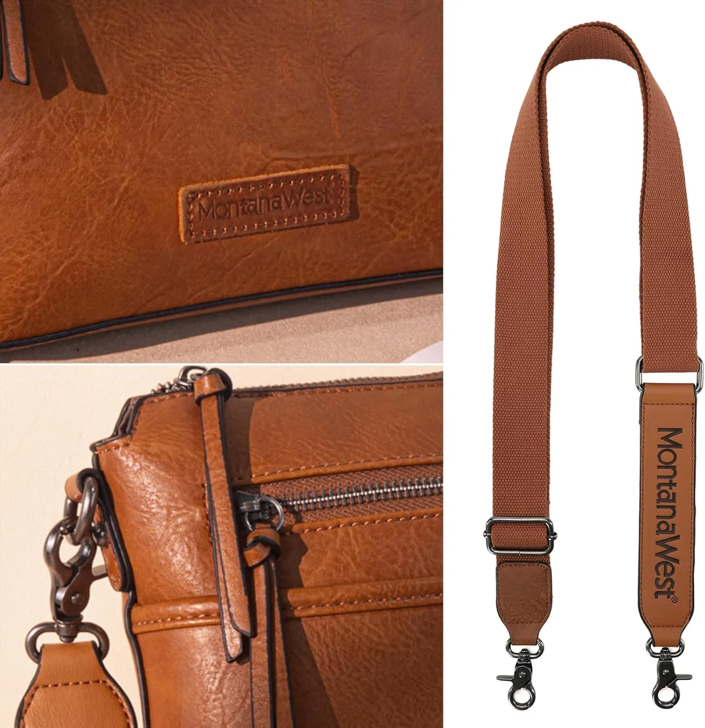 Montana West Crossbody Bag for Women Multi Pocket Cross Body Bag Purses with Guitar Strap