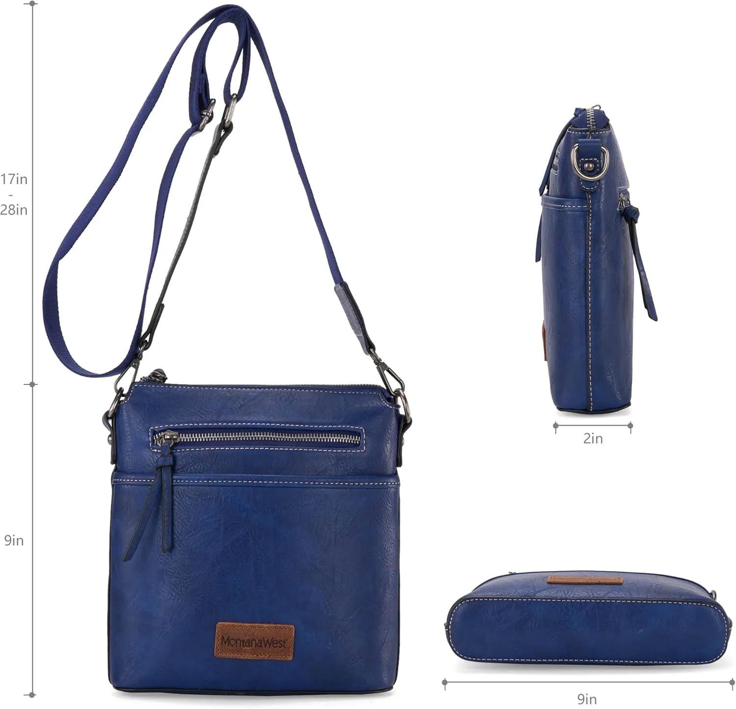 Montana West Crossbody Bag for Women Multi Pocket Cross Body Bag Purses with Guitar Strap