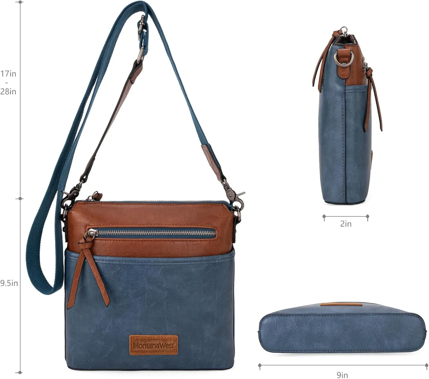 Montana West Crossbody Bag for Women Multi Pocket Cross Body Bag Purses with Guitar Strap