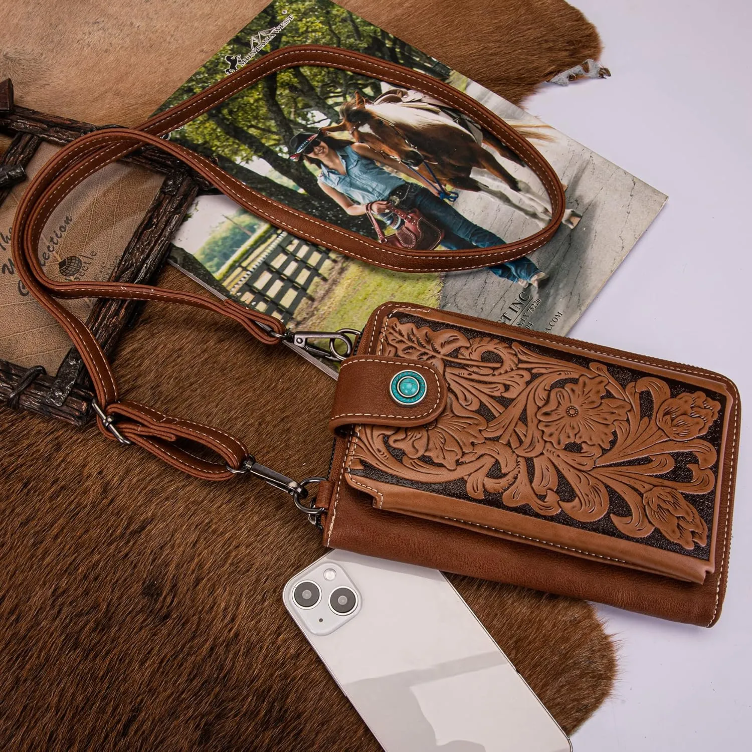 Montana West Small Crossbody Bags for Women Western Handbag with Cash Slots