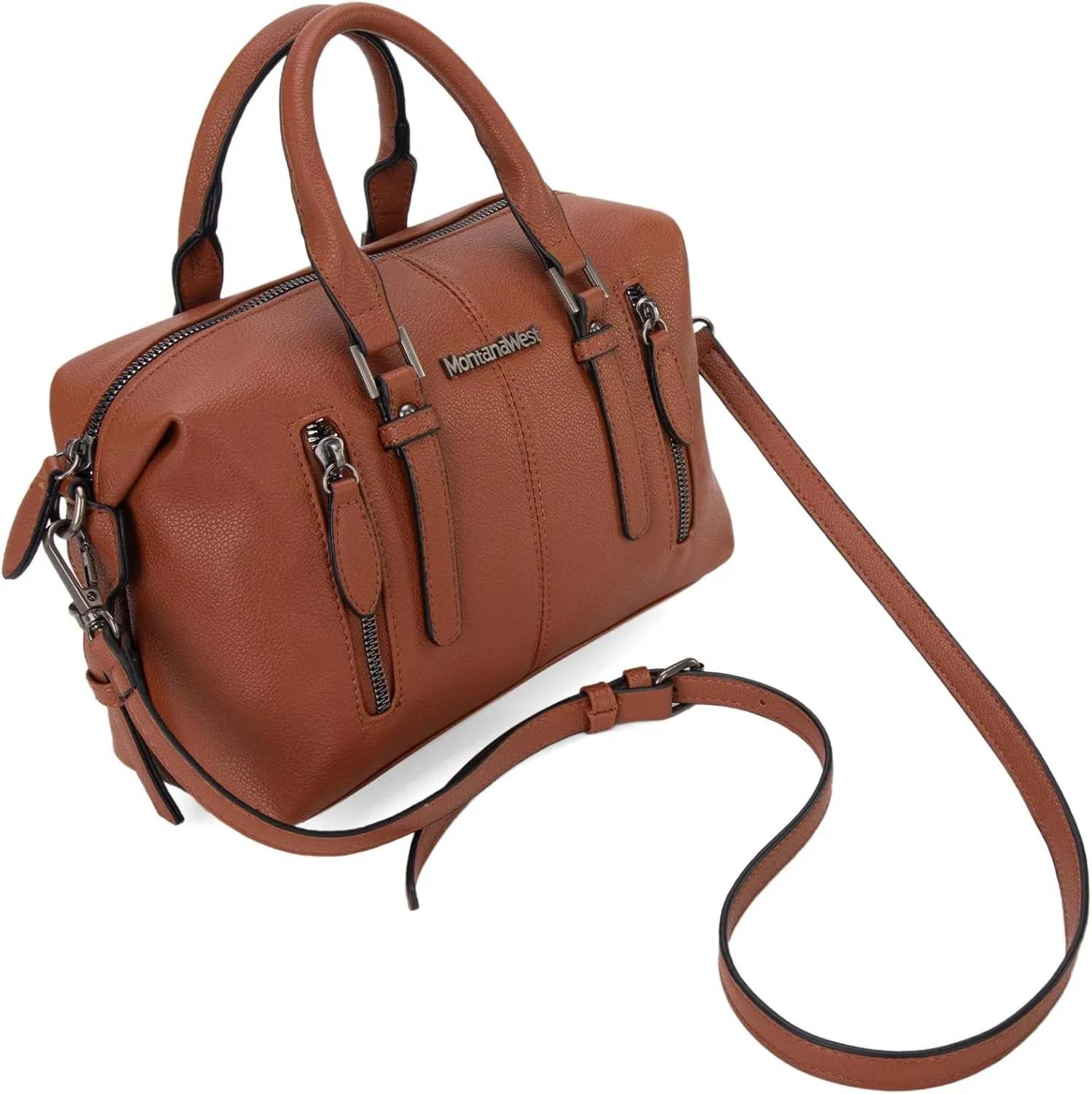 Montana West Small Satchel Purses for Women Top-handle Handbag PU Leather Crossbody Doctor Bag