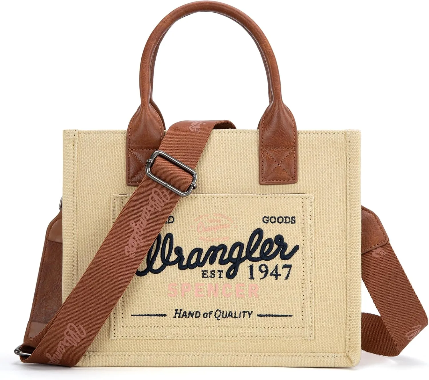 Montana West Wrangler Tote Bag for Women Retro Canvas Top Handle Purses and Handbags