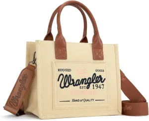Montana West Wrangler Tote Bag for Women Retro Canvas Top Handle Purses and Handbags