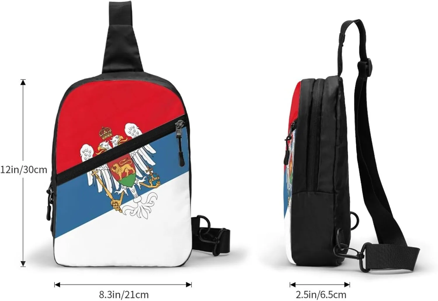 Montenegro Flag Packable Crossbody Bag Portable Sling Bags Foldable Travel Daypack Reusable Sports Shoulder Backpack Diagonally Chest Bag for Workout