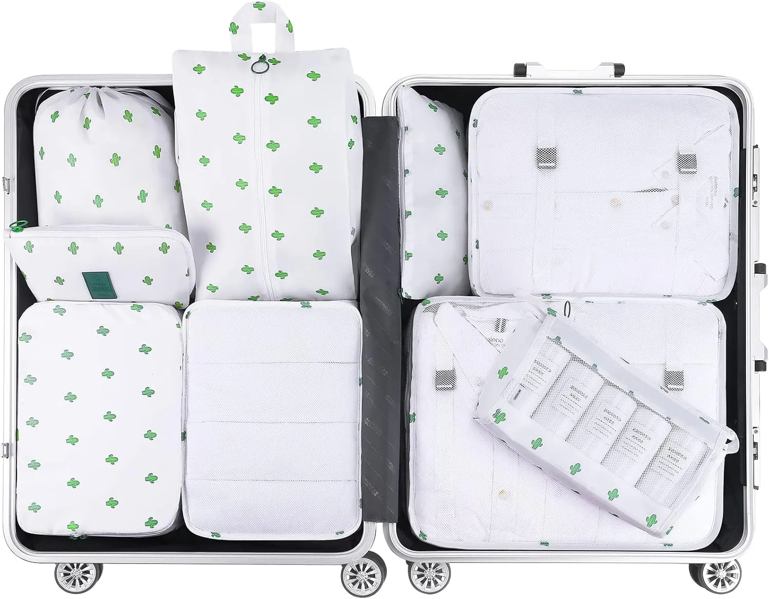 Mossio 9 Set Packing Cubes with Shoe Bag & Electronics Bag - Luggage Organizers Suitcase Travel Accessories