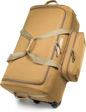 Mountain Land 120L Travel Duffel Bags With Wheels Military Duffle Bag Roller Duffle Bags with Wheels And Handle for Camping(Khaki)