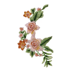 Multicolor Rose Flower Sew Patch for Suit & Garments