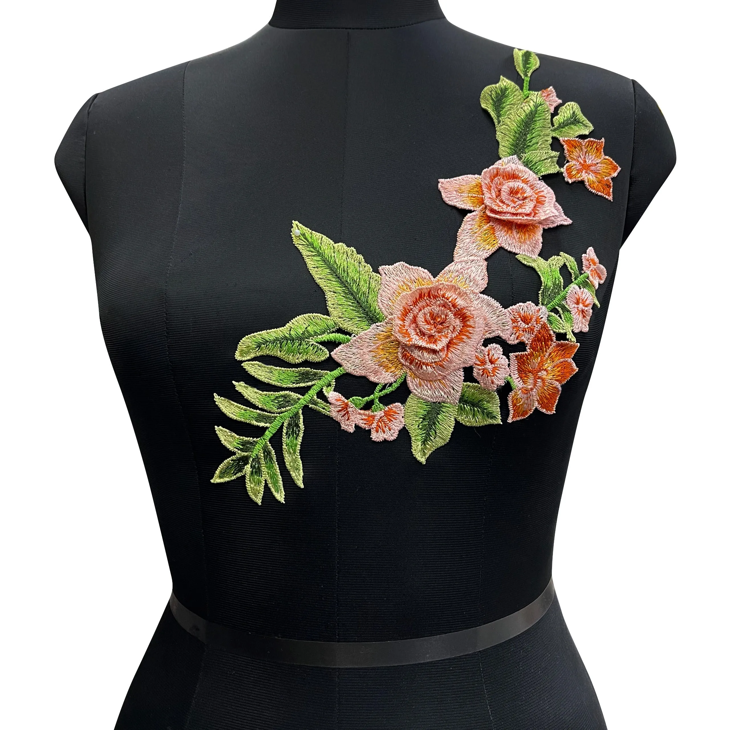 Multicolor Rose Flower Sew Patch for Suit & Garments