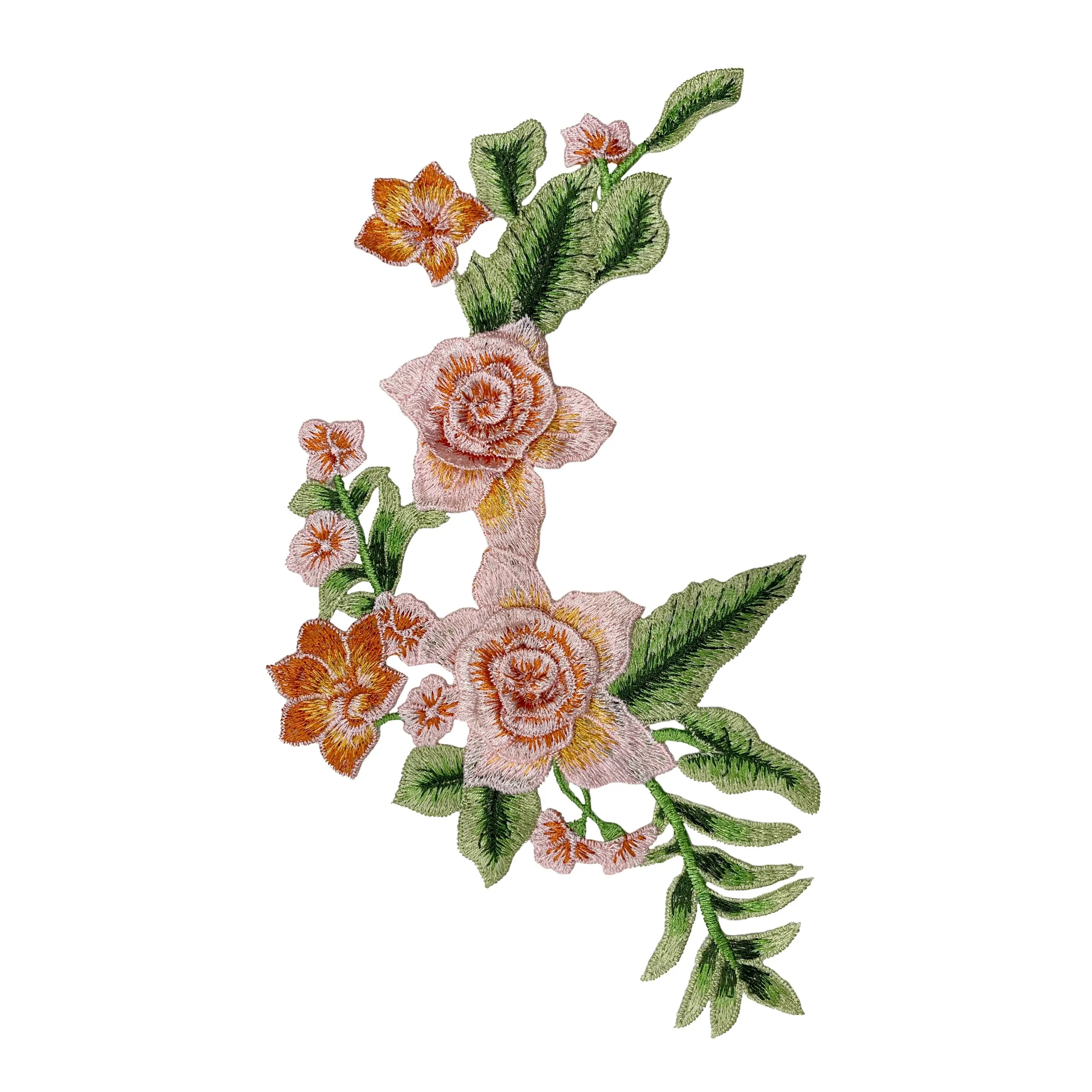 Multicolor Rose Flower Sew Patch for Suit & Garments