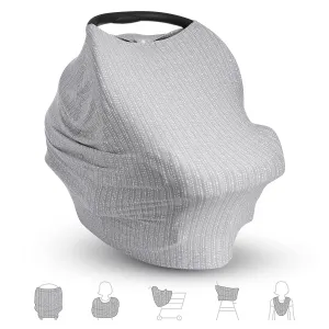 Munchkin® 5-in-1 Baby Car Seat Cover – Versatile Nursing Cover Up for Breastfeeding, High Chair and Carrier Protection with XtraGuard™ Silver-Ion Technology, Grey