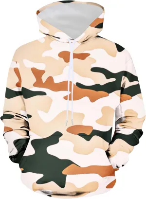 Muscularfit Camo Sweatshirt Hoodie for Men 2023 Fall Fashion Drawstring Casual Loose Long Sleeve Pullover Camouflage Shirts