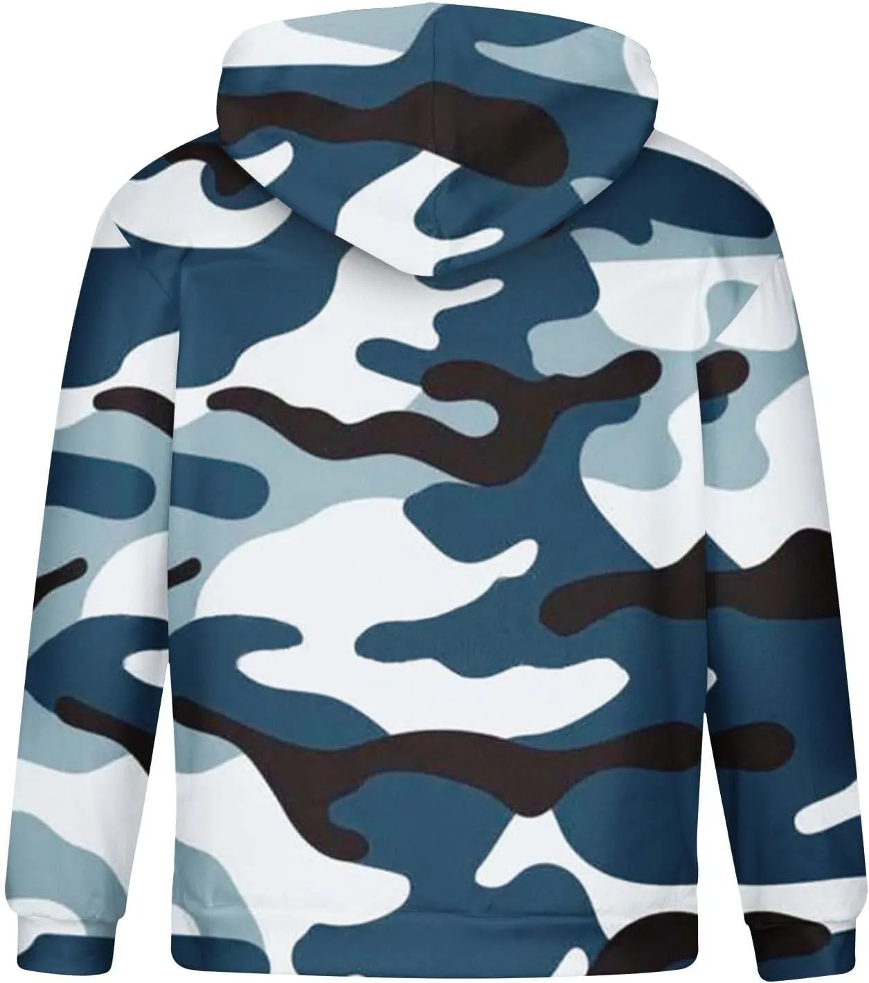 Muscularfit Camo Sweatshirt Hoodie for Men 2023 Fall Fashion Drawstring Casual Loose Long Sleeve Pullover Camouflage Shirts