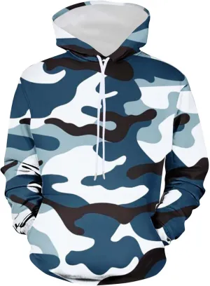 Muscularfit Camo Sweatshirt Hoodie for Men 2023 Fall Fashion Drawstring Casual Loose Long Sleeve Pullover Camouflage Shirts