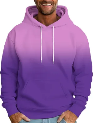Muscularfit Mens Hooded Sweatshirt Drawstring Long Sleeve Gradient Color Casual Pullover Shirt Gym Athletic Oversized Hoodie