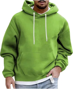 Muscularfit Sweatshirts for Men Fall Fashion Drawstring Long Sleeve Hooded Pullover Casual Stylish Lightweight Athletic Shirt