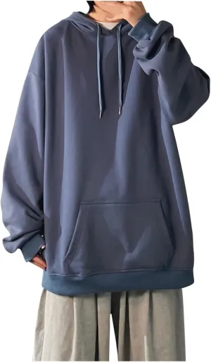 Muscularfit Sweatshirts for Men Loose Fit Drawstring Long Sleeve Solid Pullover Hoodies Causal Lightweight Hooded Sweatshirts