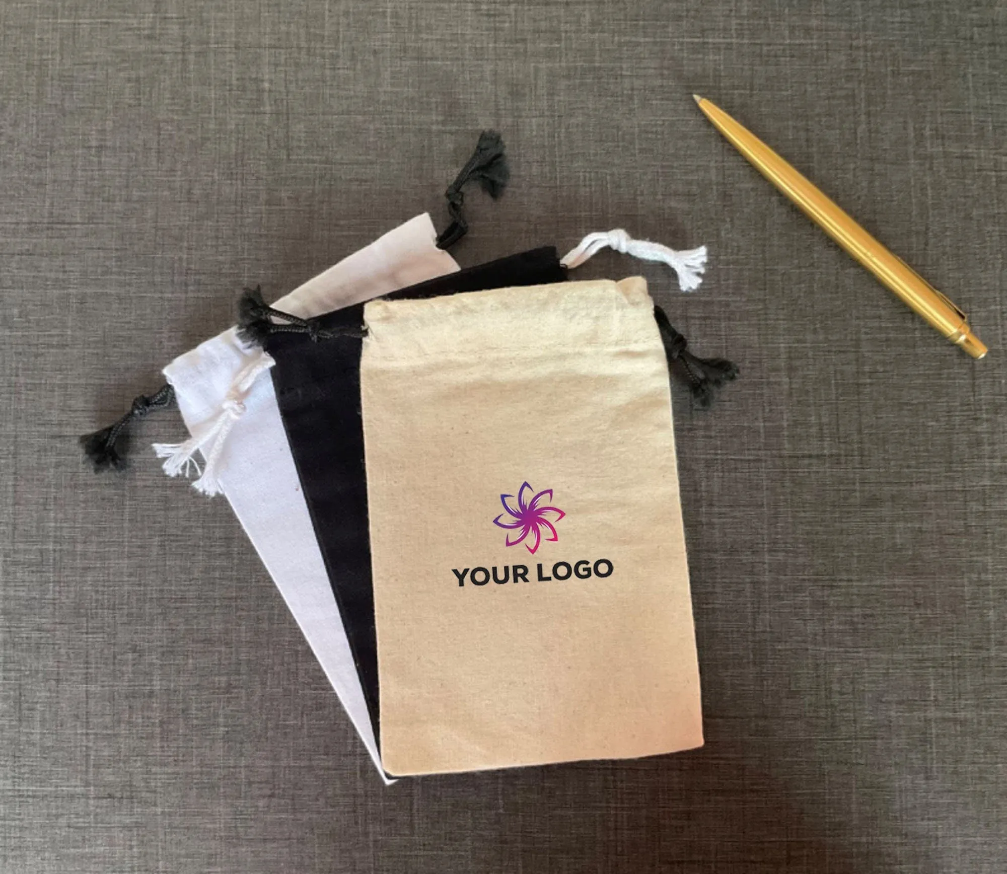 Muslin Bags - 100% Organic Cotton - Double Side Drawstring Bags-Available in Different sizes and quantities - Reusable Cotton Bags