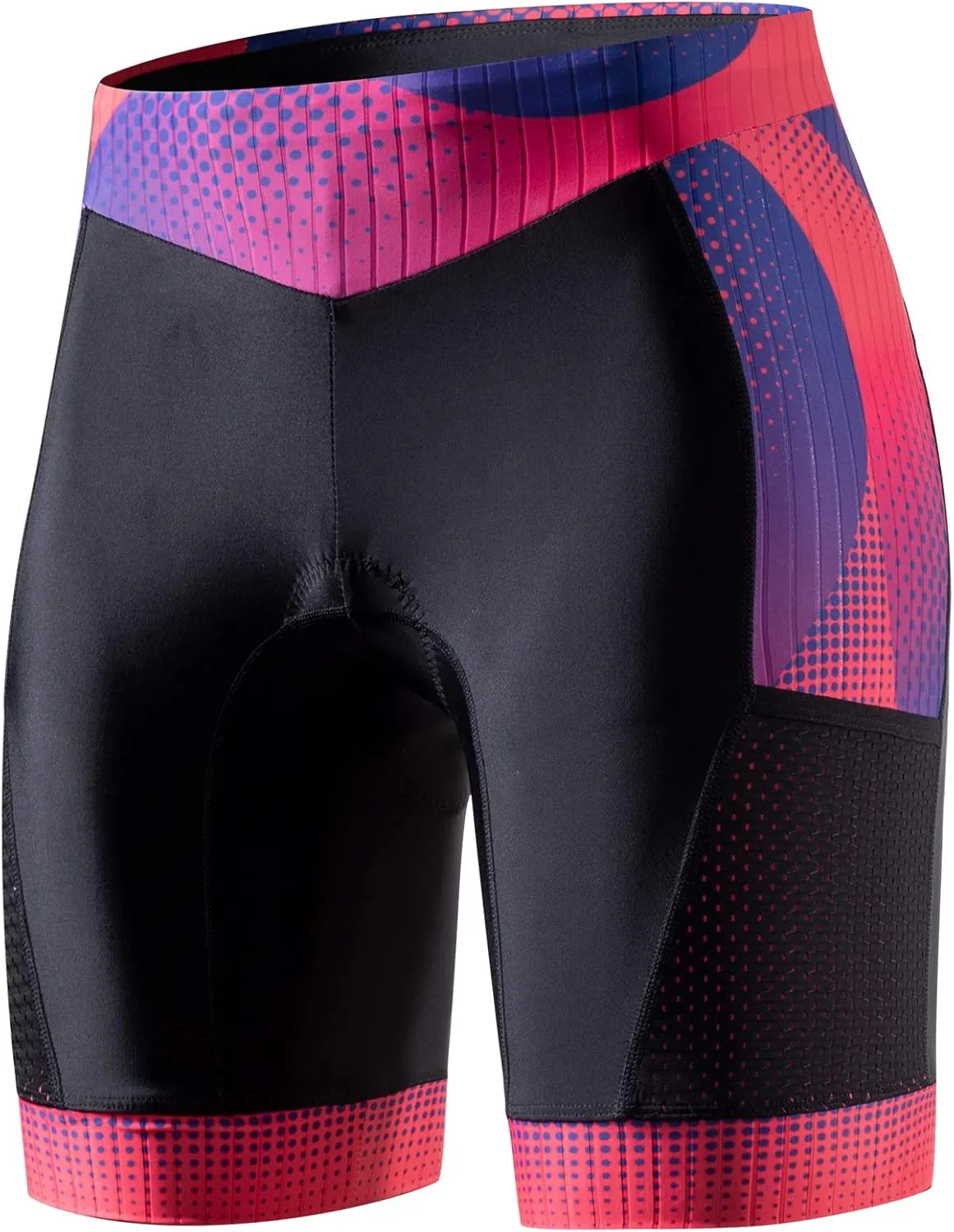 MY KILOMETRE Womens Triathlon Shorts 8” Inseam Tri Shorts with Side Pockets Adjustable Drawstring