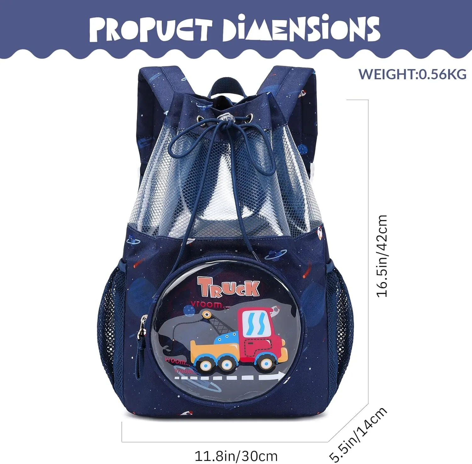 mygreen Drawstring Backpack Gym Cinch Bag for Swim Beach Sports Waterproof for Kids