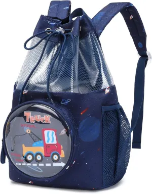 mygreen Drawstring Backpack Gym Cinch Bag for Swim Beach Sports Waterproof for Kids